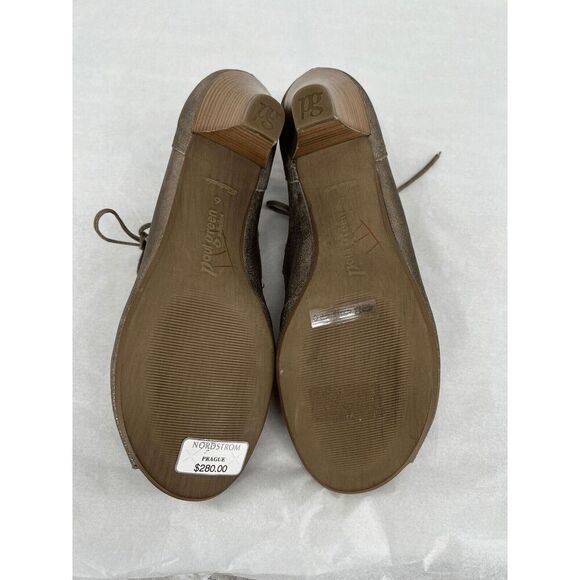 Paul Green Metallic Leather Peep Toe Prague Bootie Heels Size UK 6 US 8.5 - Picture 8 of 11